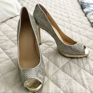Ivanka Trump Maggie 2 Sparkle Peep Toe Heels